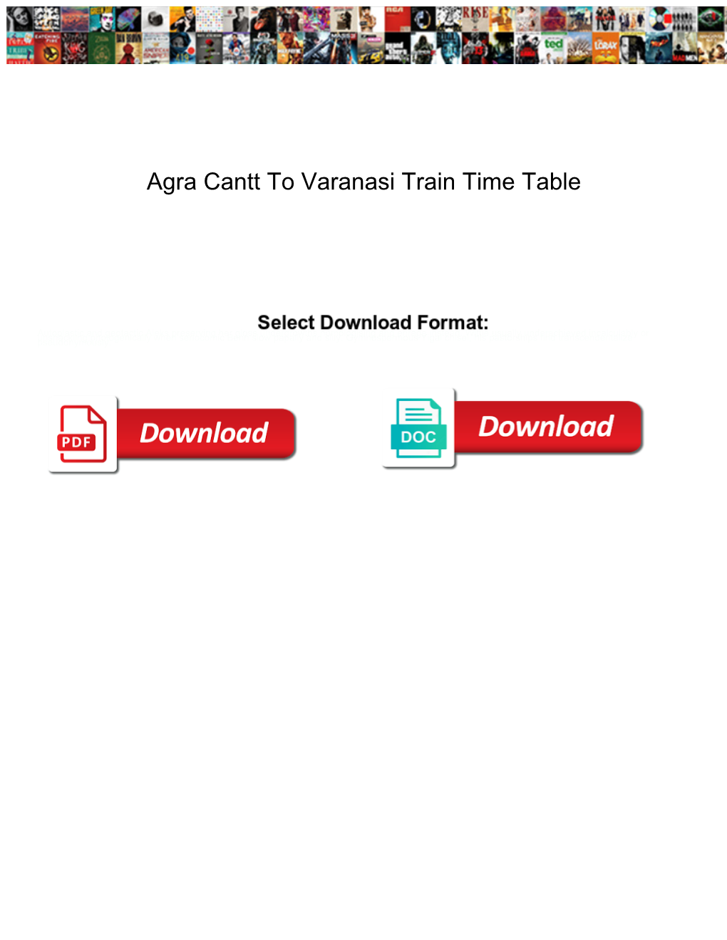 Agra Cantt to Varanasi Train Time Table