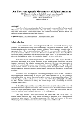 An Electromagnetic Metamaterial Spiral Antenna #H