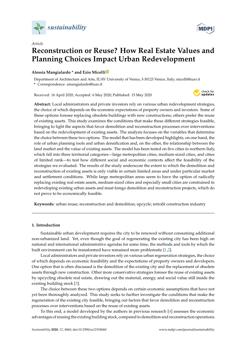 Reconstruction Or Reuse? How Real Estate Values And Planning Choices ...