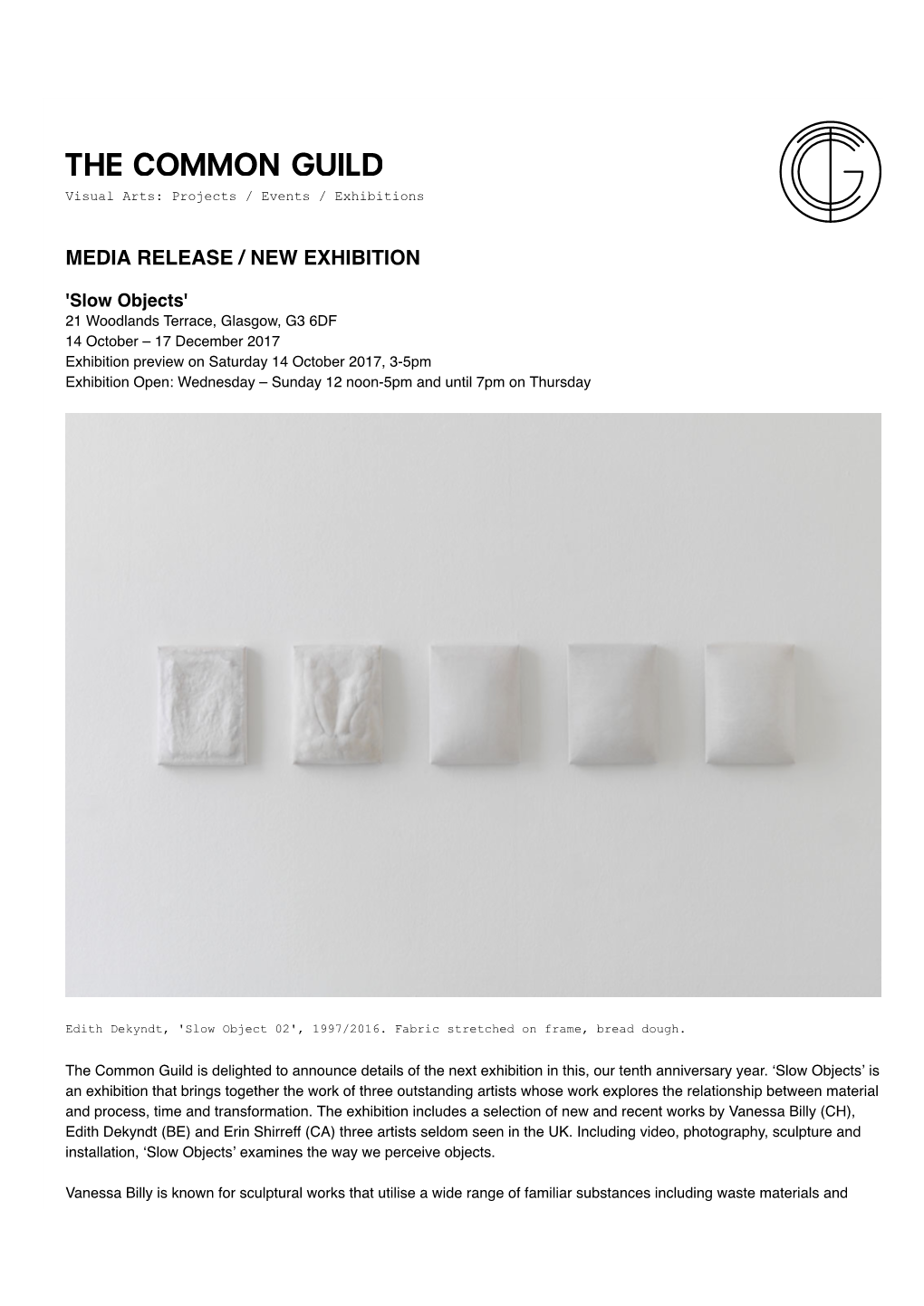 Media Release / New Exhibition