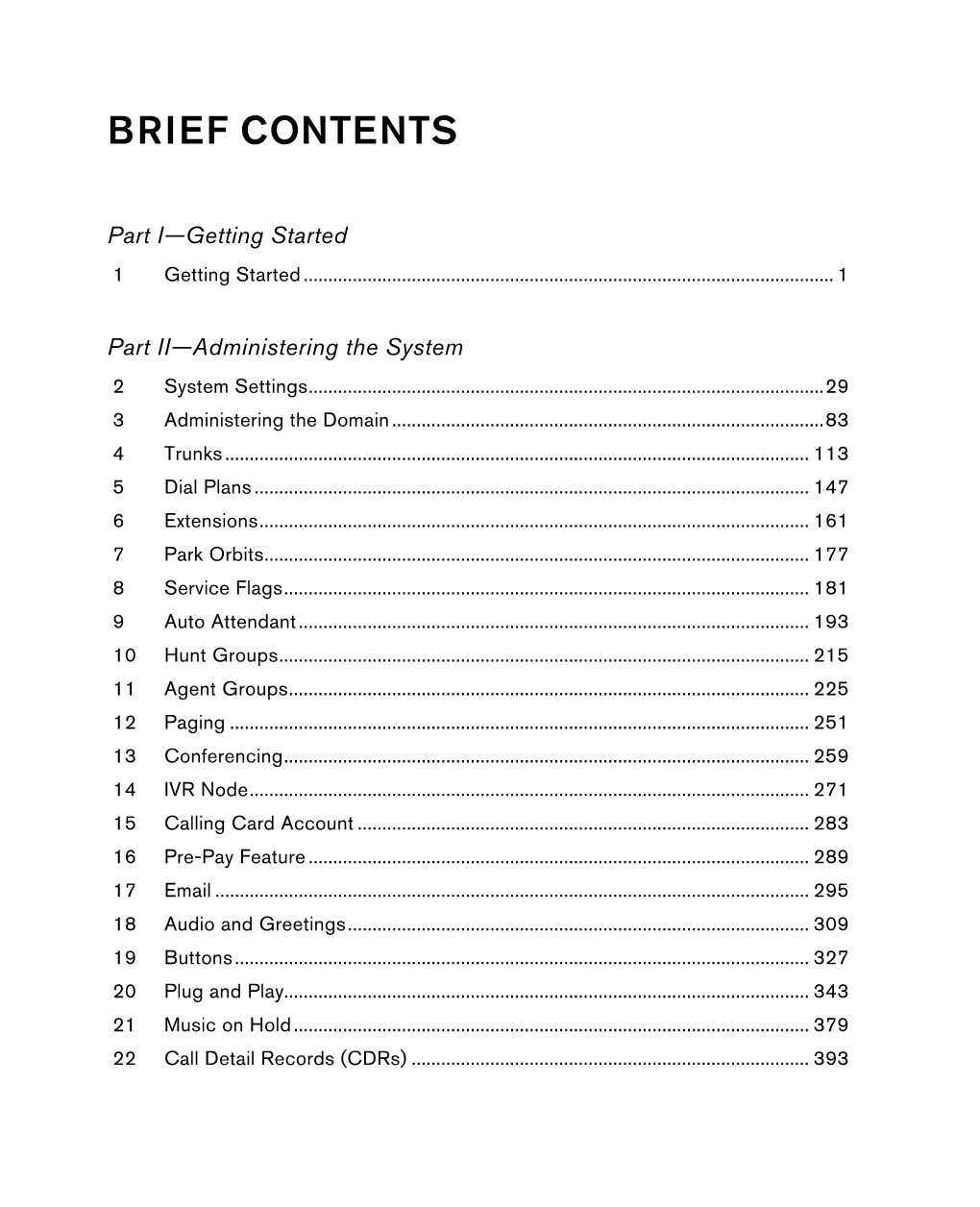 Brief Contents