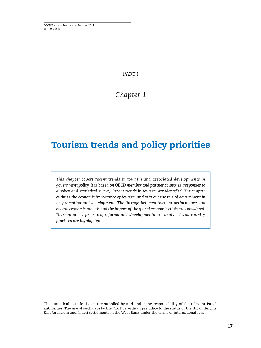 Tourism Trends and Policy Priorities