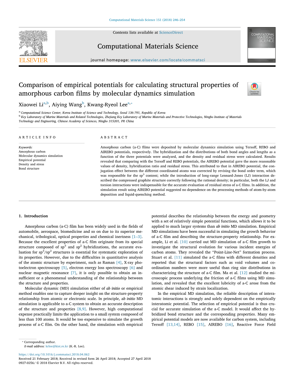 Comparison of Empirical Potentials for Calculating Structural Properties Of