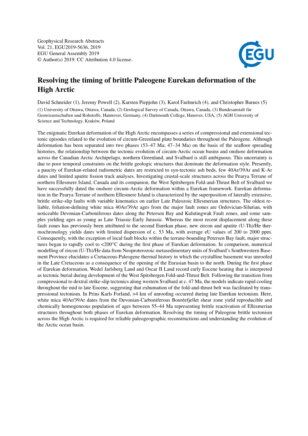 Resolving the Timing of Brittle Paleogene Eurekan Deformation of the High Arctic