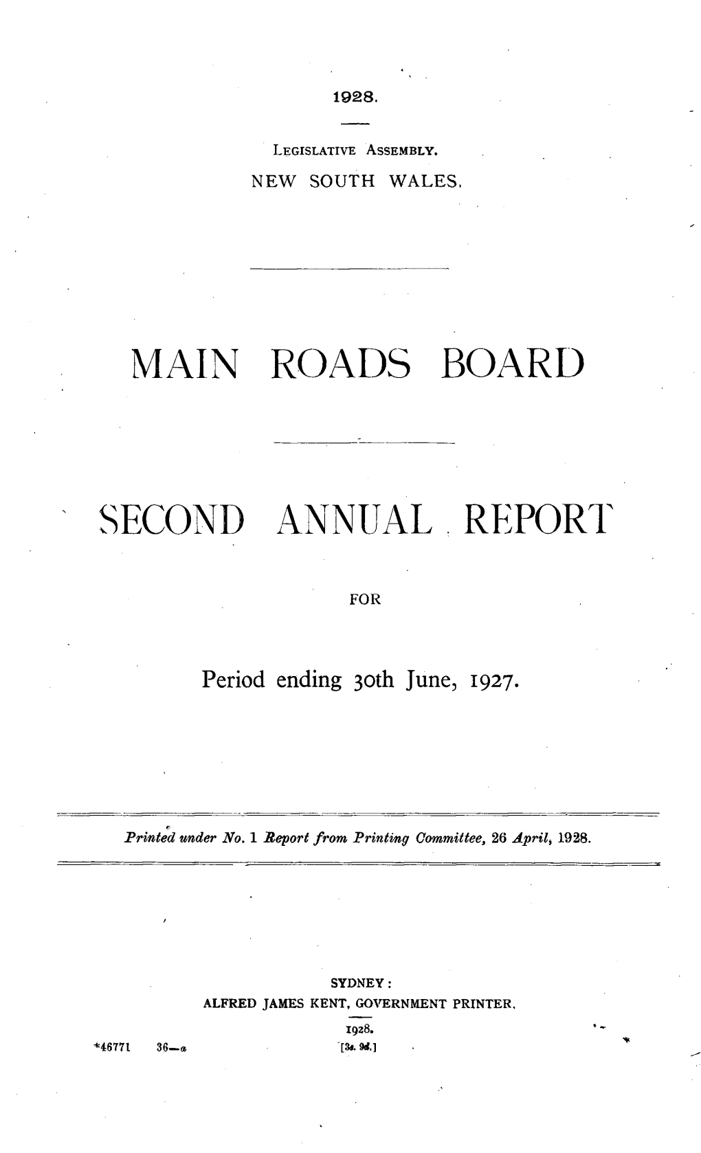 Main Roads Board of New South Wales, 1926-27