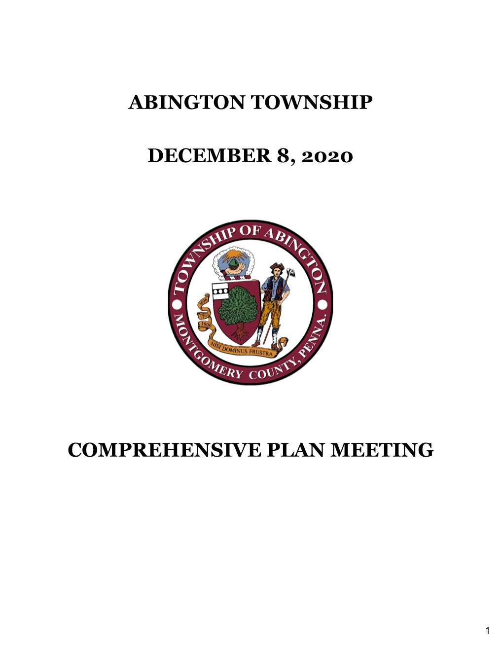 Abington Township December 8, 2020 Comprehensive Plan