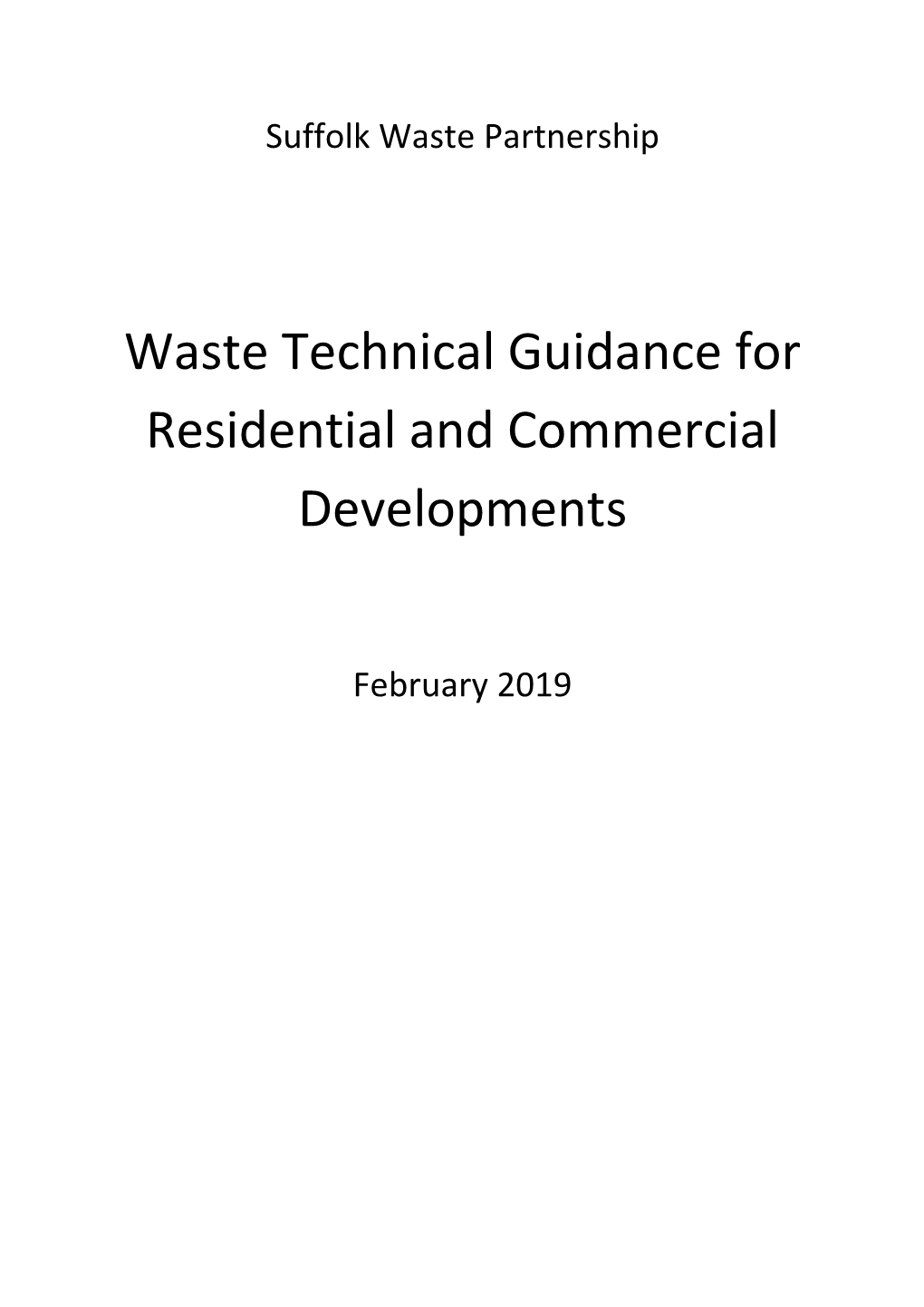 Waste Technical Guidance for Residential and Commercial Developments