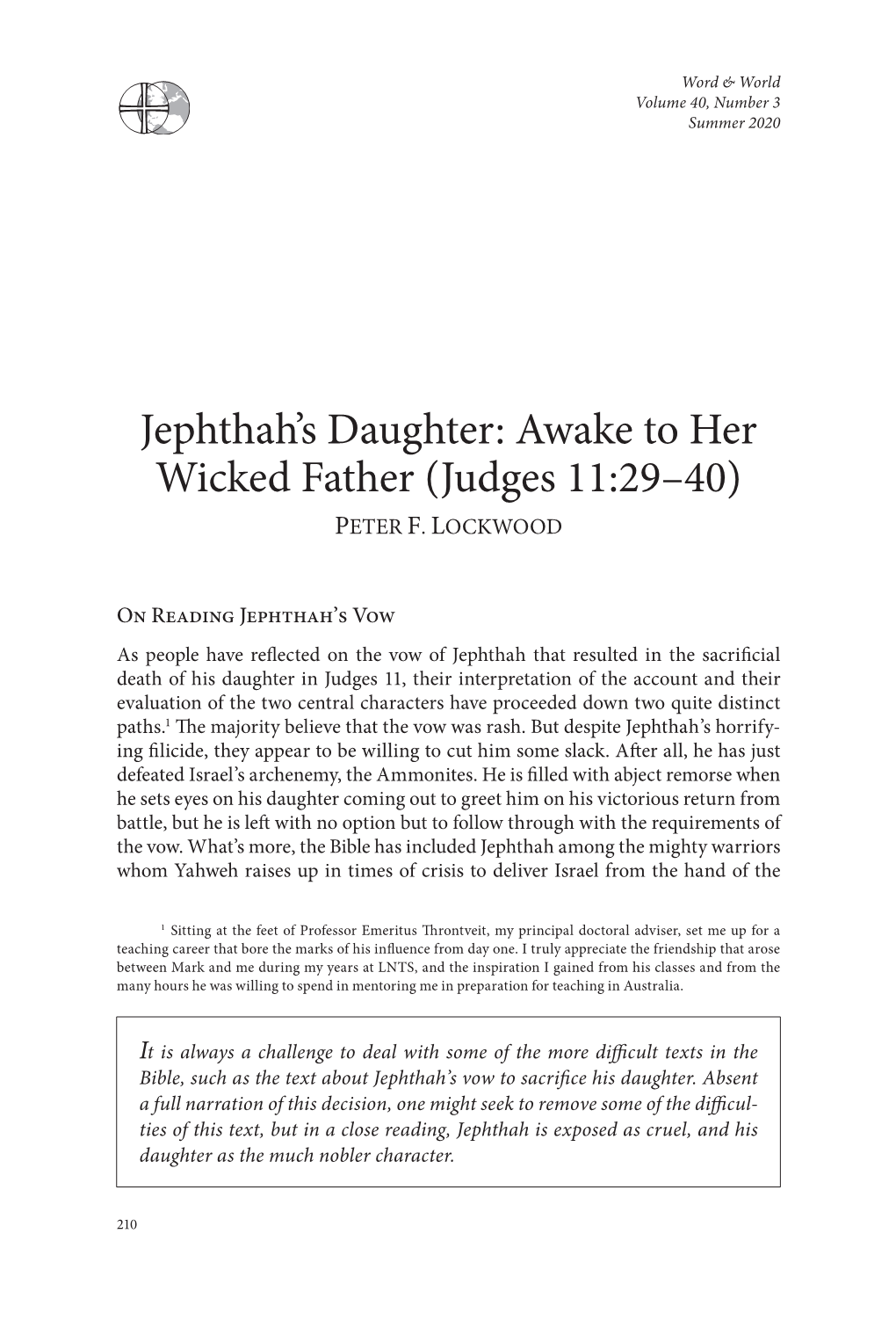 Jephthah's Daughter