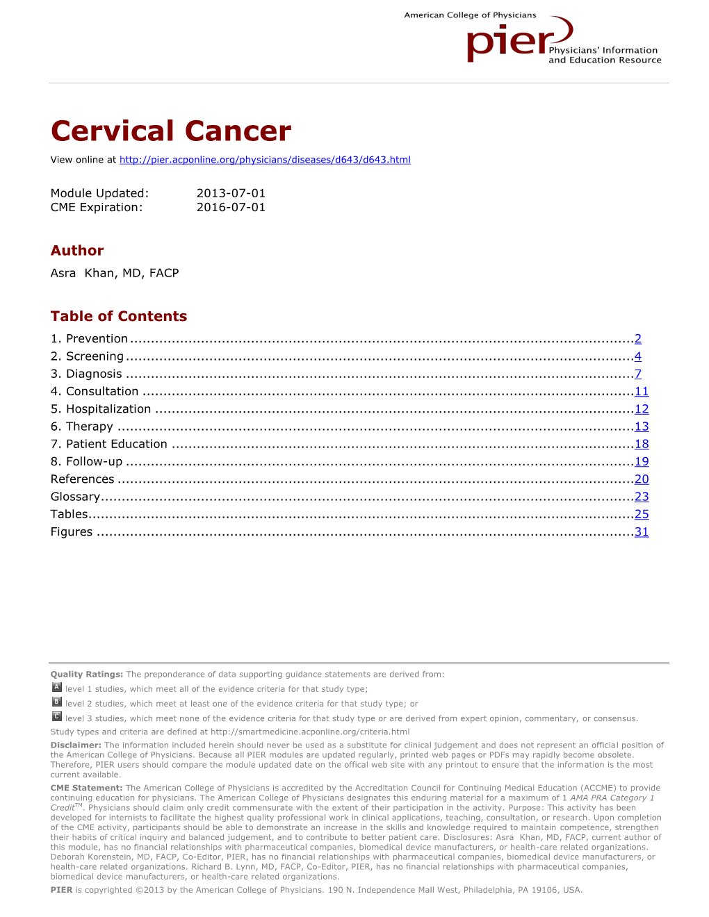 Cervical Cancer View Online At