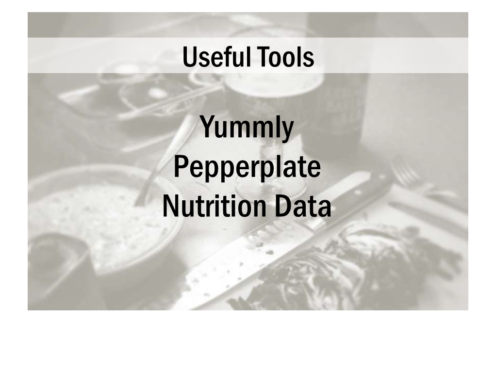 Yummly Pepperplate Nutrition Data