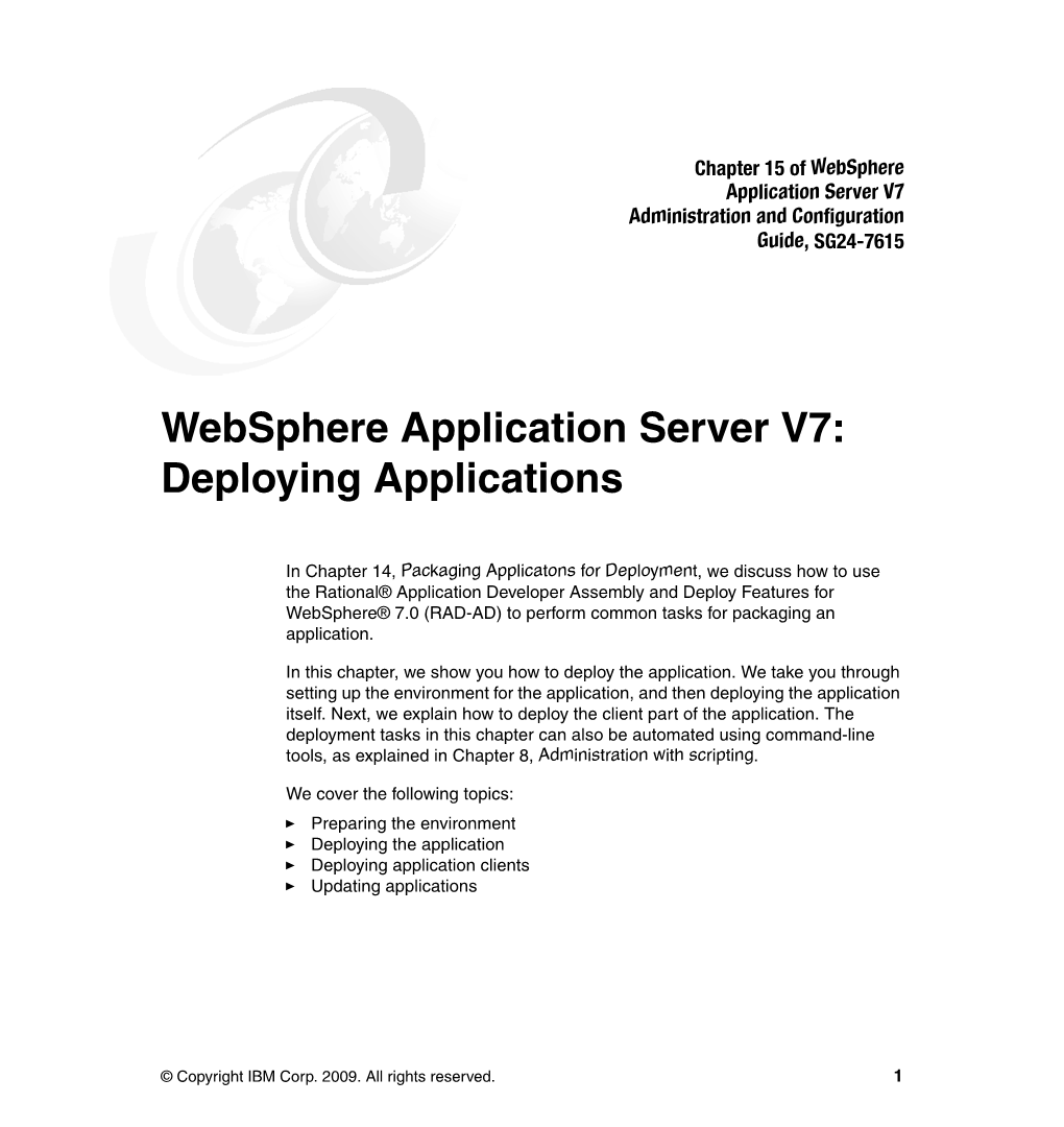 Websphere Application Server V7: Deploying Applications