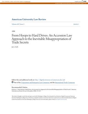 An Accession Law Approach to the Inevitable Misappropriation of Trade Secrets Jay L