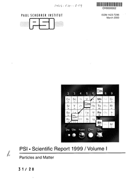 PSI • Scientific Report 1999 /Volume I