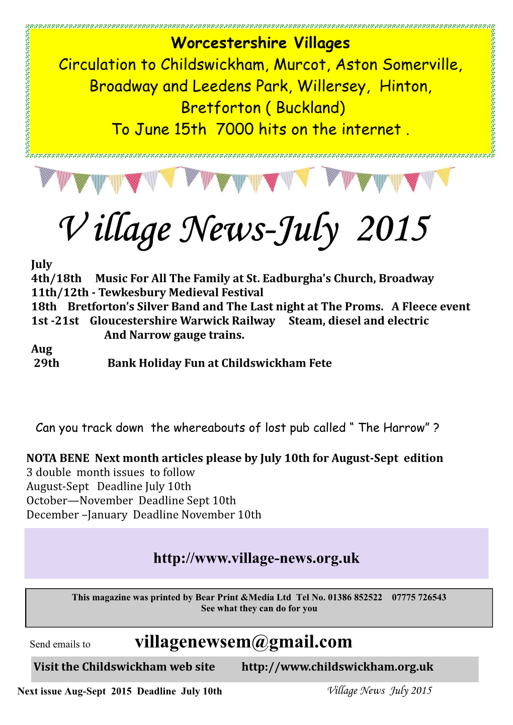 V Illage News-July 2015 July 4Th/18Th Music for All the Family at St
