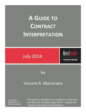 A Guide to Contract Interpretation
