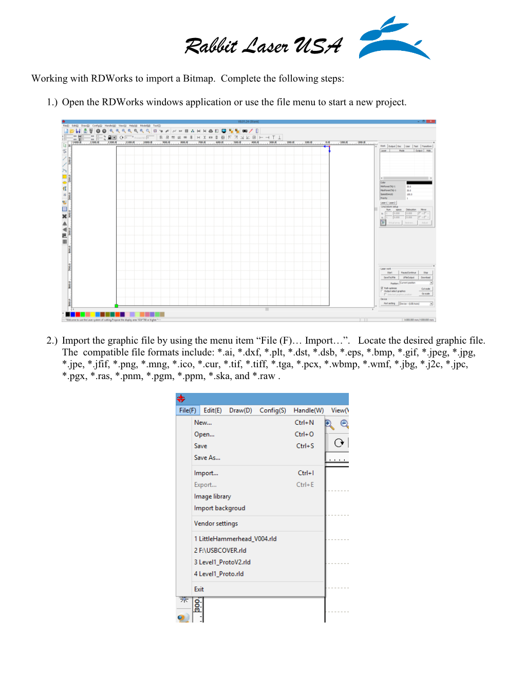 Using Rdworksv8 to Import a Bitmap