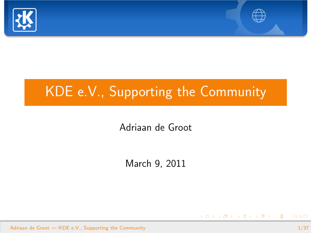 KDE E.V., Supporting the Community