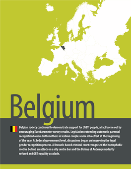 Belgian Society Continued to Demonstrate Support for LGBTI People, a Fact Borne out by Encouraging Eurobarometer Survey Results
