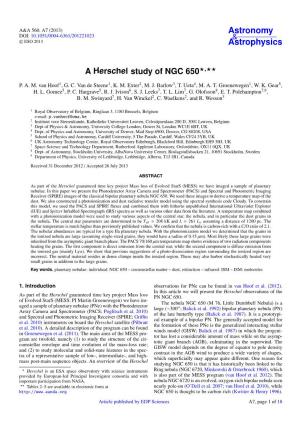 A Herschel Study of NGC 650⋆⋆⋆