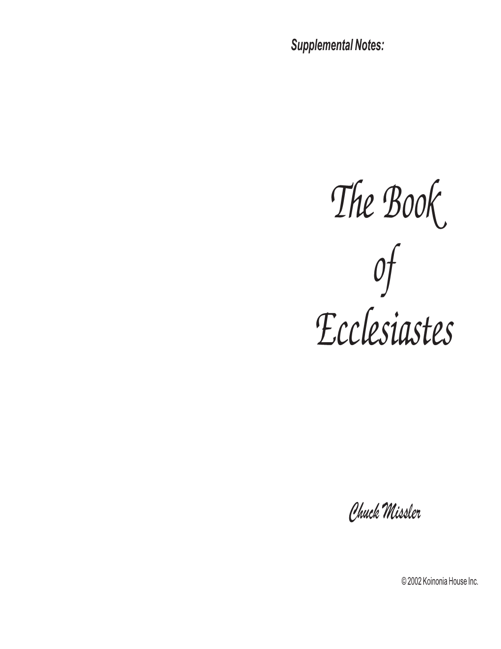 Book of Ecclesiastes