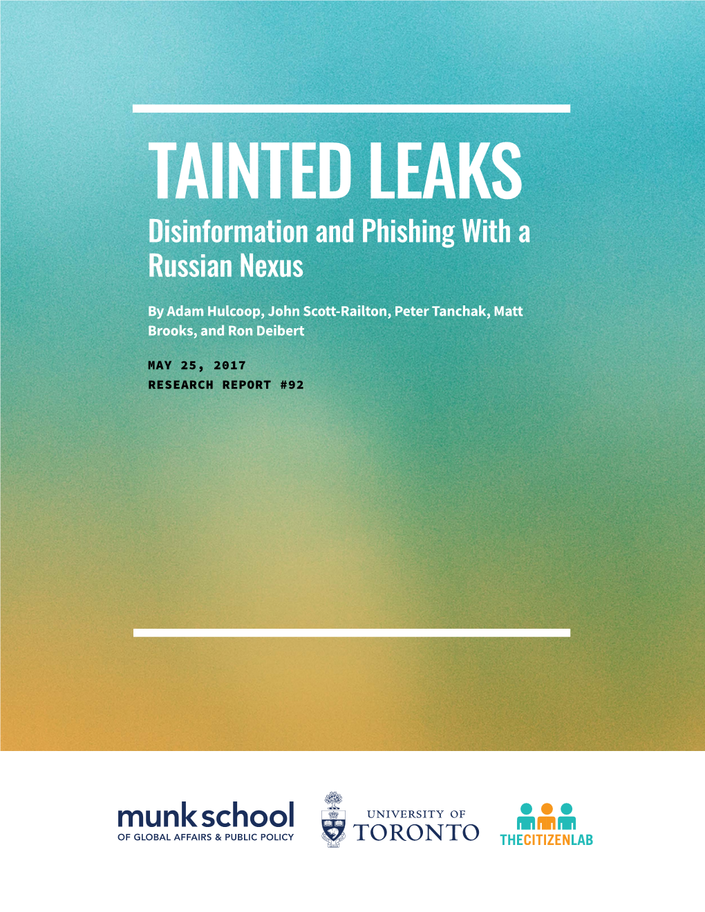 TAINTED LEAKS Disinformation and Phishing with a Russian Nexus