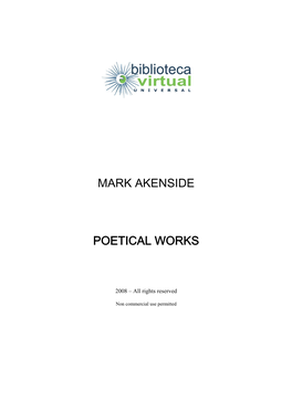 Mark Akenside Poetical Works