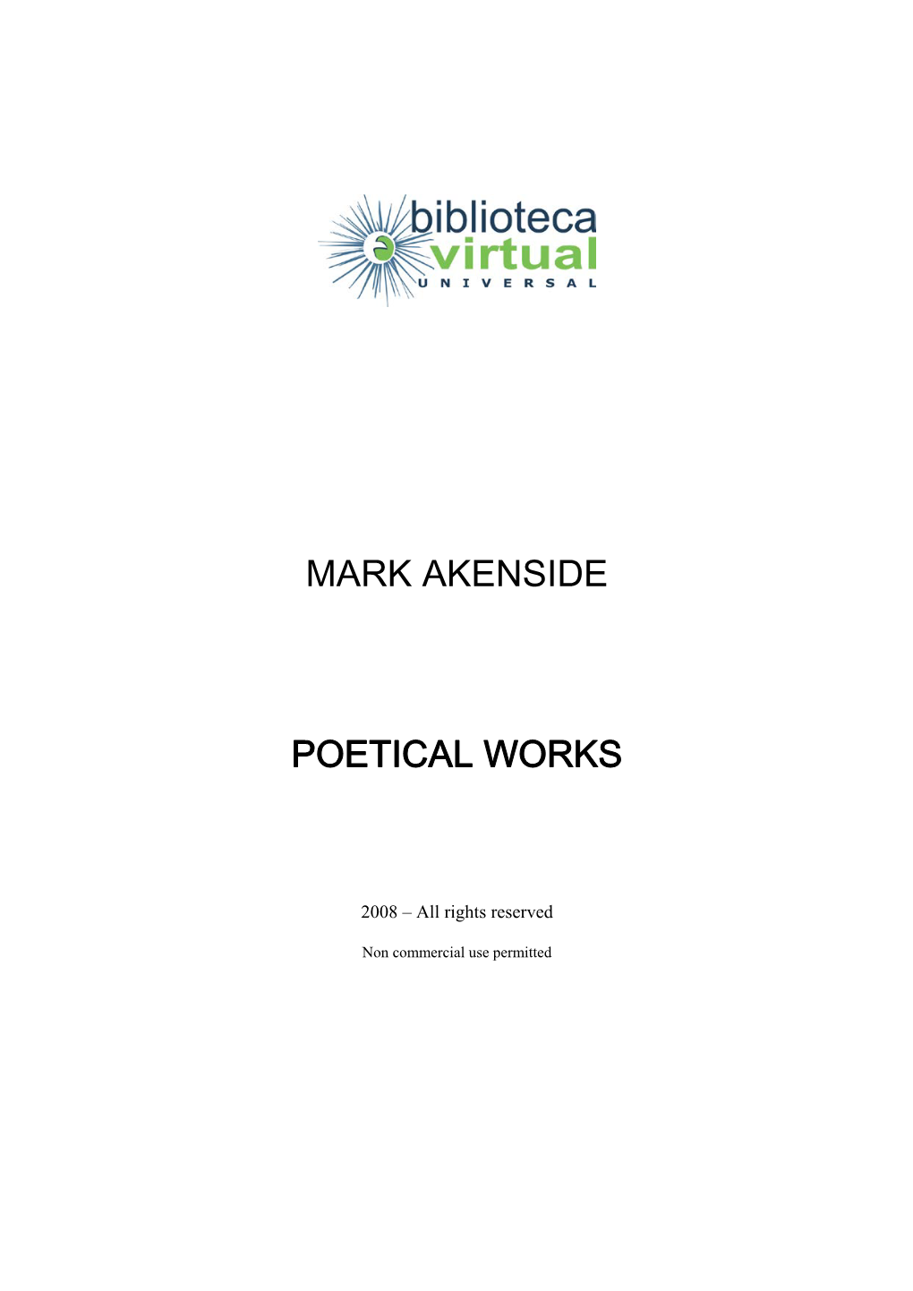 Mark Akenside Poetical Works