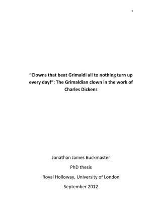 The Grimaldian Clown in the Work of Charles Dickens Jonathan