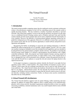 The Virtual Firewall