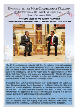 E-Newsletter of High Commission of Malaysia to Negara Brunei