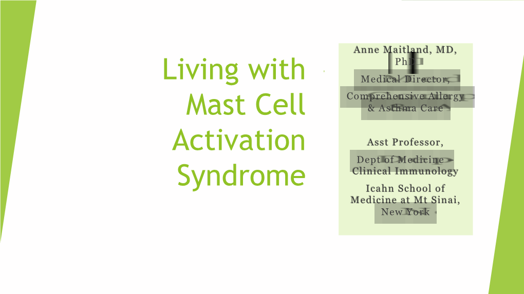 Living with Mast Cell Activation Syndrome