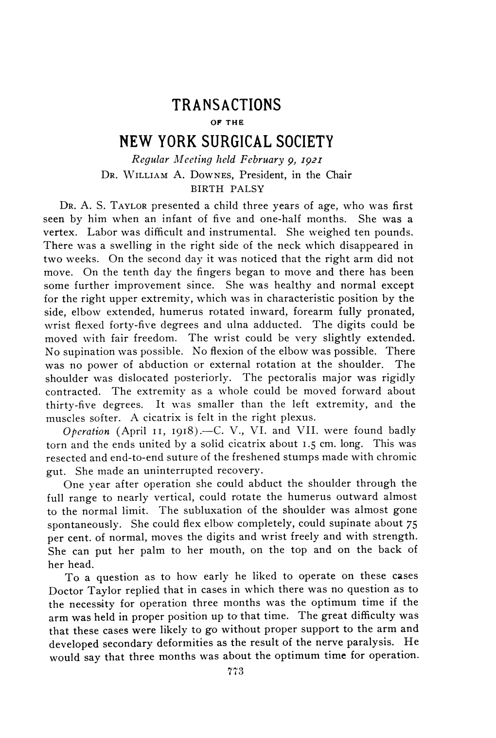 Transactions New York Surgical Society