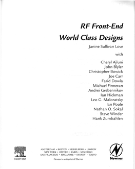 RF Front-End World Class Designs