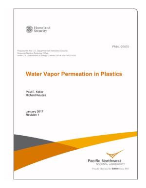Water Vapor Permeation in Plastics
