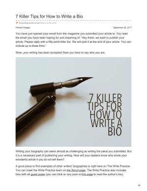 7 Killer Tips for How to Write a Bio