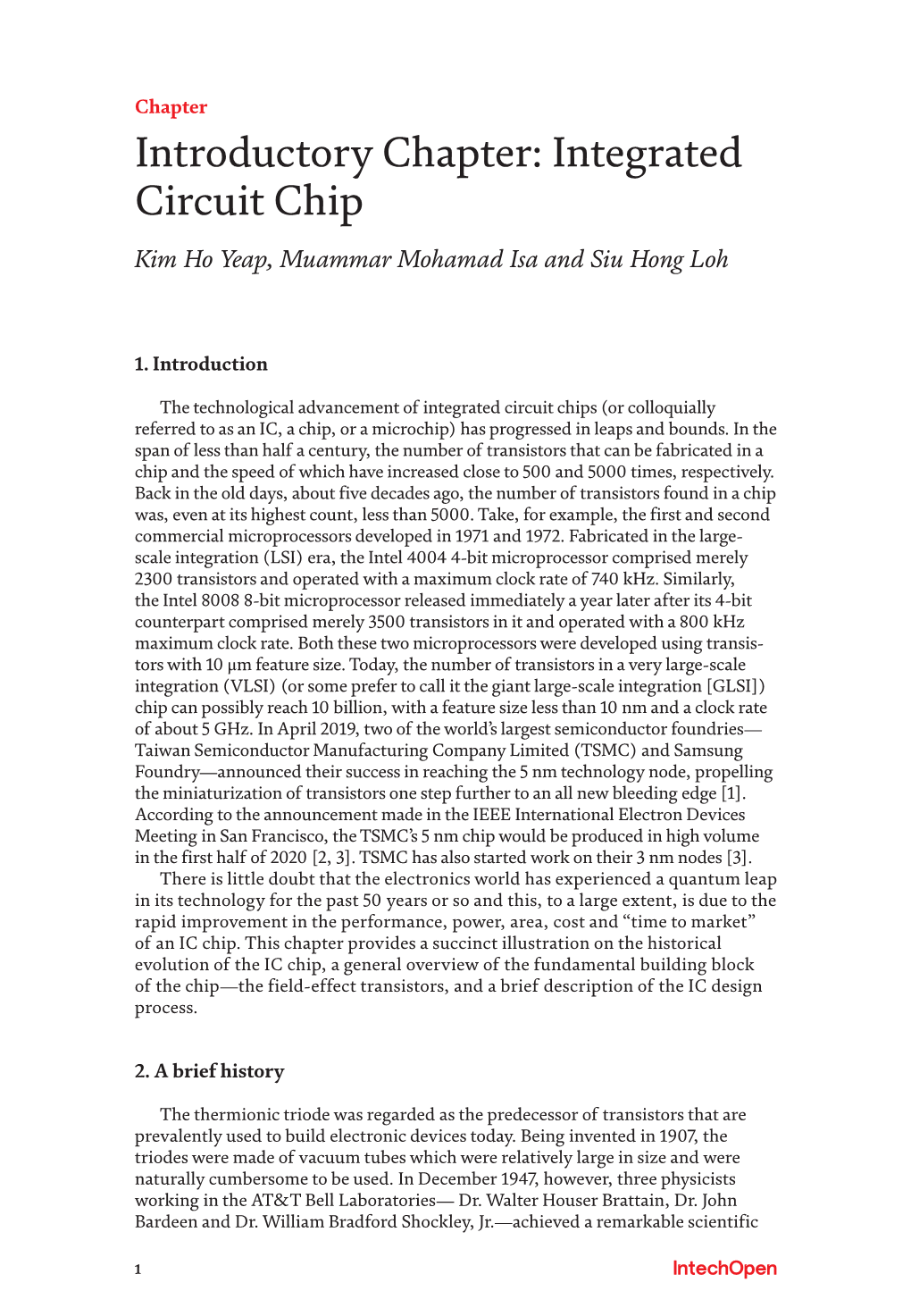 Integrated Circuit Chip Kim Ho Yeap, Muammar Mohamad Isa and Siu Hong Loh