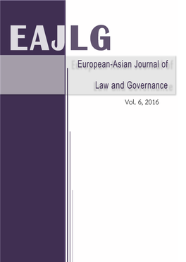 European-Asian Journal of Law and Governance Vol. 6, 2016