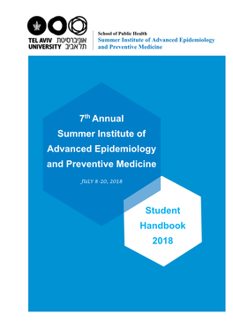 Student Handbook 2018 Annual 7 Summer Institute of Advanced