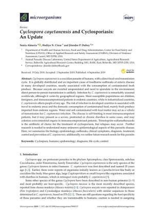 Cyclospora Cayetanensis and Cyclosporiasis: an Update
