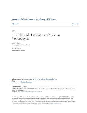 Checklist and Distribution of Arkansas Pteridophytes James H