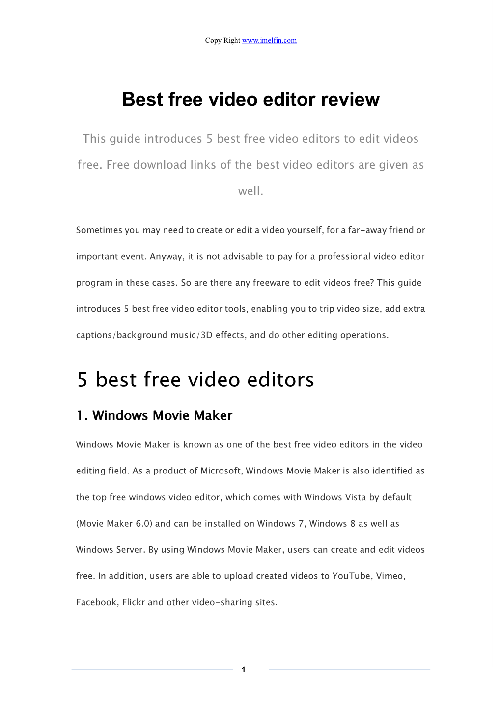 5 Best Free Video Editors to Edit Videos Free