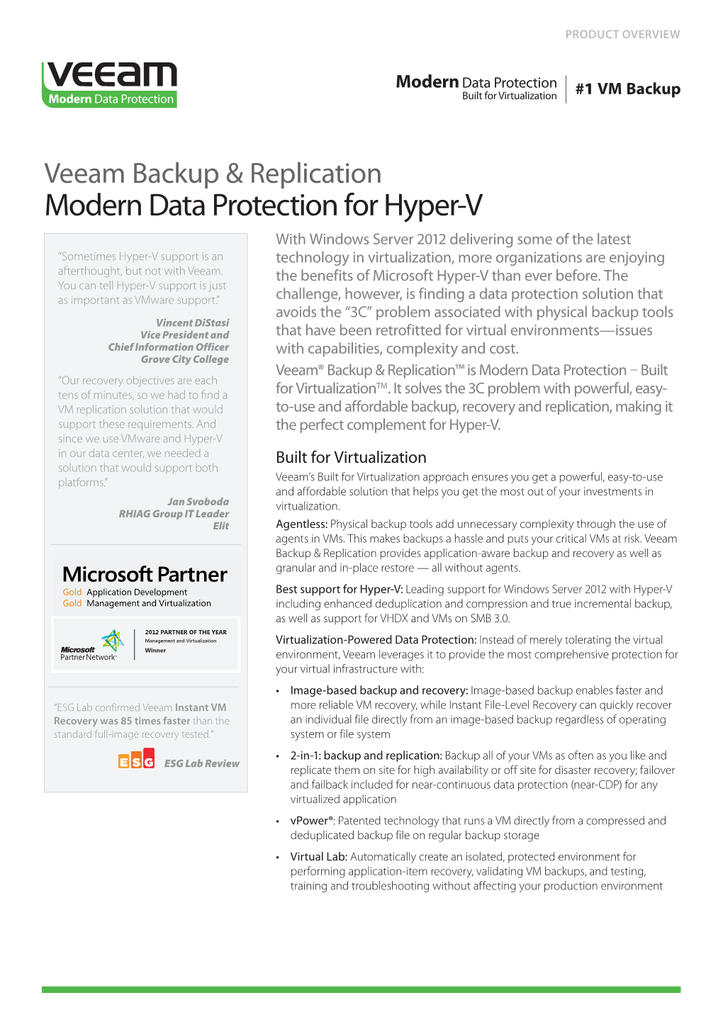 Veeam Backup 7 Hyperv Datasheet