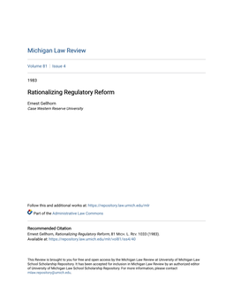 Rationalizing Regulatory Reform