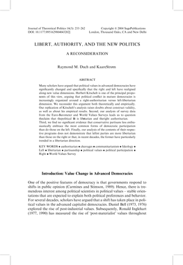 Libert, Authority, and the New Politics