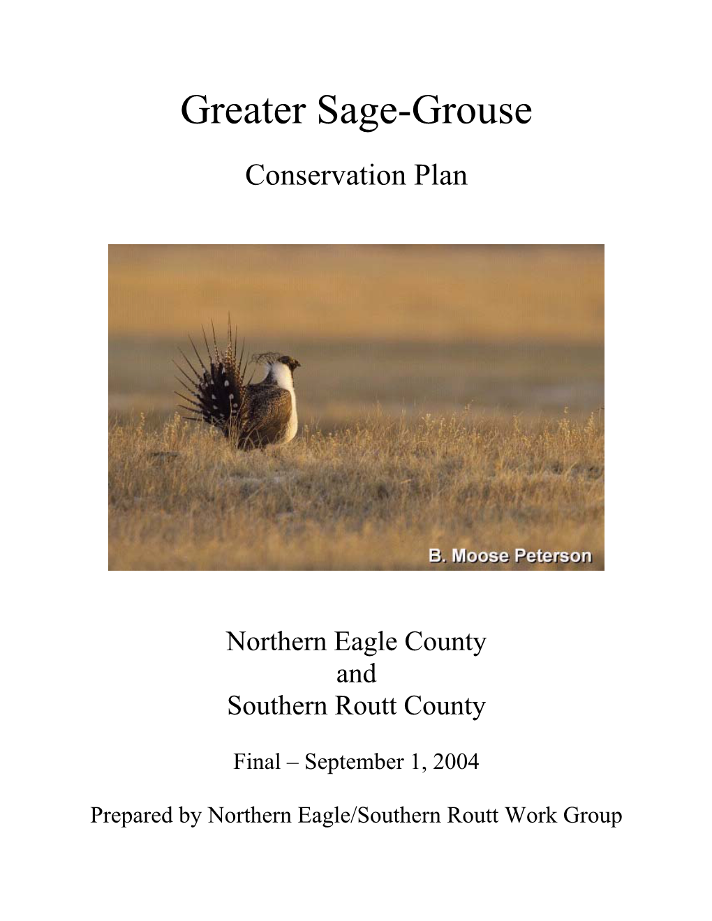 Greater Sage-Grouse Conservation Plan