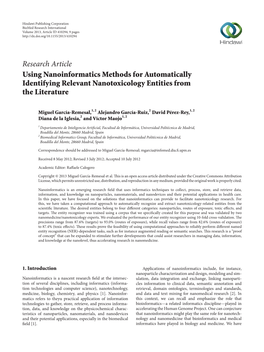 Using Nanoinformatics Methods for Automatically Identifying Relevant Nanotoxicology Entities from the Literature