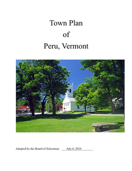 Town Plan of Peru, Vermont