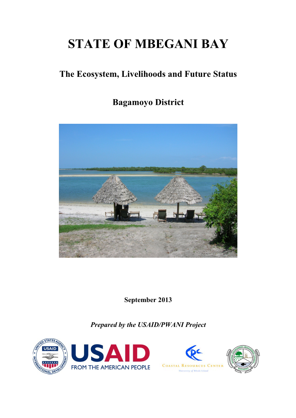 State of Mbegani Bay: the Ecosystem, Livelihoods, and Future Status, Tanzania