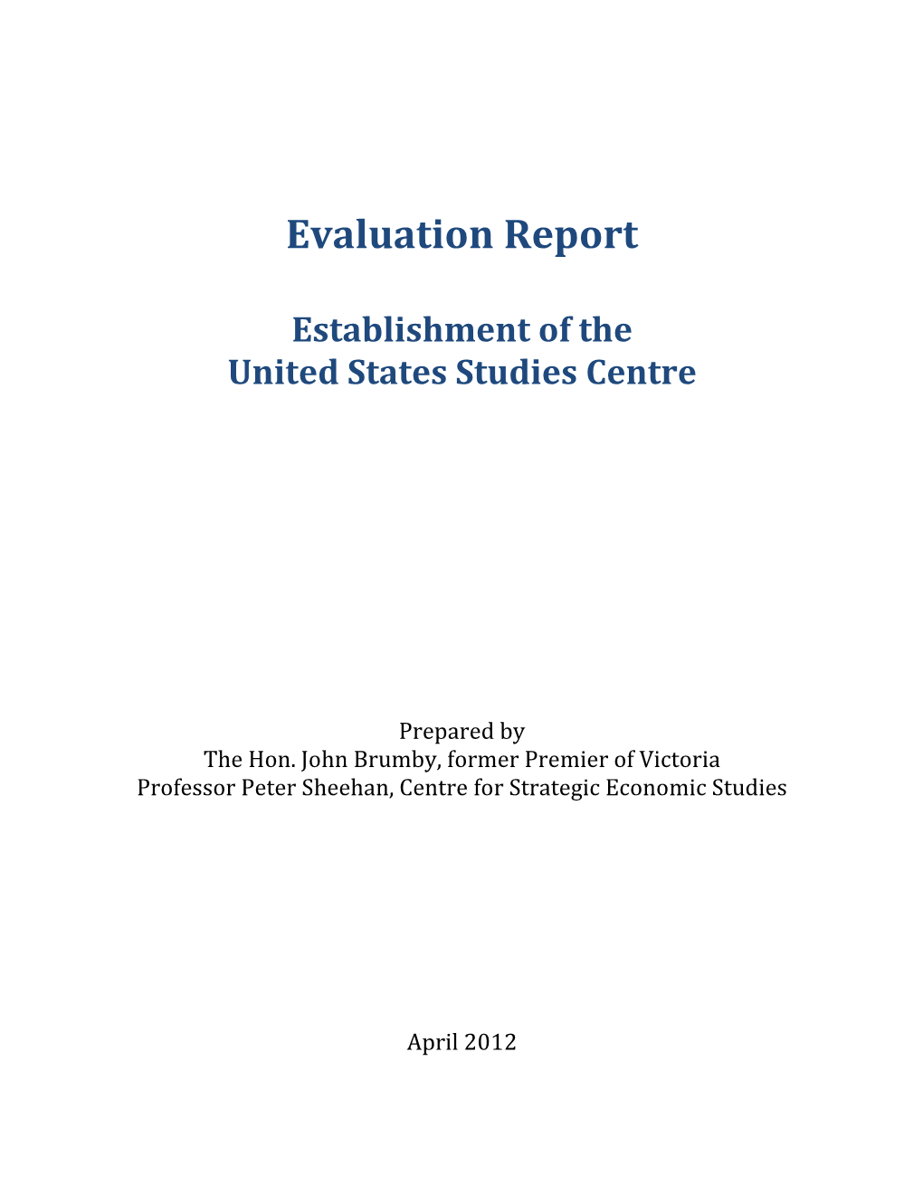 Evaluation Report