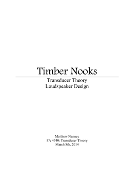 Timber Nooks Transducer Theory Loudspeaker Design